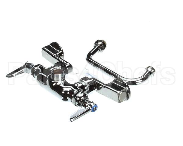B-0237 T&S Brass Double Pantry Faucet Wall Mount Adjust