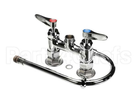 B-0325-CR T&S Brass 4 Cc Double Pantry Faucet Swivel Goose