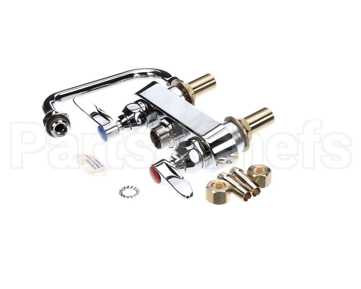B-1110-XS T&S Brass Workboard Faucet, Deck Mount, 4 Centers,
