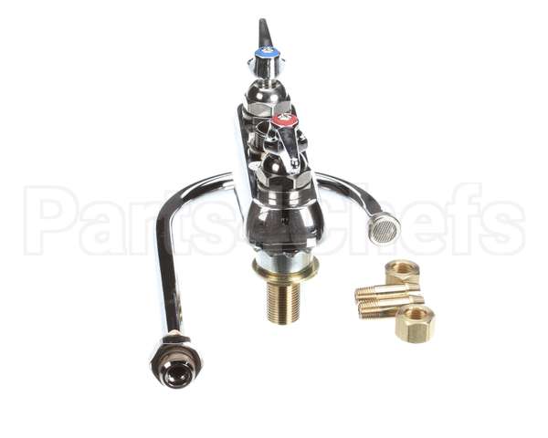 B-1141-XS T&S Brass Workboard Faucet, Deck Mount, 4 Centers,