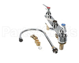 B-1142-XS T&S Brass Workboard Faucet, Deck Mount, 8 Centers,