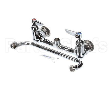 B-2342 T&S Brass Double Pantry Faucet, Wall Mount, 8 Cent