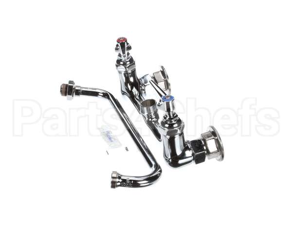 B-2342 T&S Brass Double Pantry Faucet, Wall Mount, 8 Cent