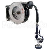 B-7102-01 Compatible TS Brass Reel, Hose, Expose, 12Ft, 3/8"Npt