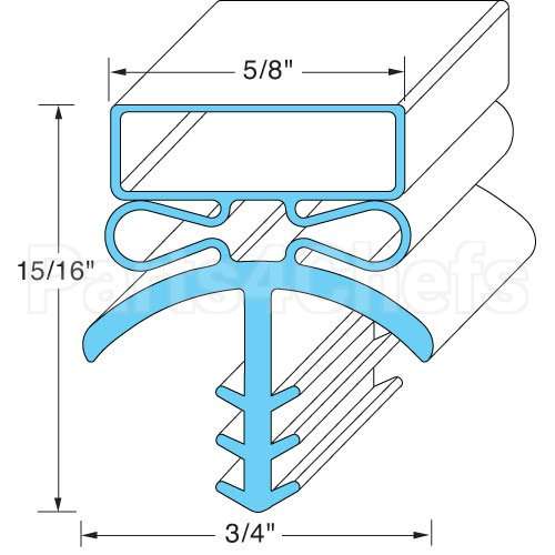 B016546 Compatible Midwest Appliance Parts Door Gasket