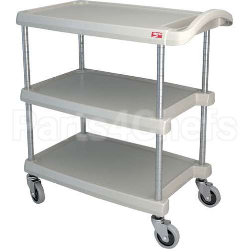BC1627-34G-SR Compatible Intermetro Cart, Utility, 3 Shelf, Gray