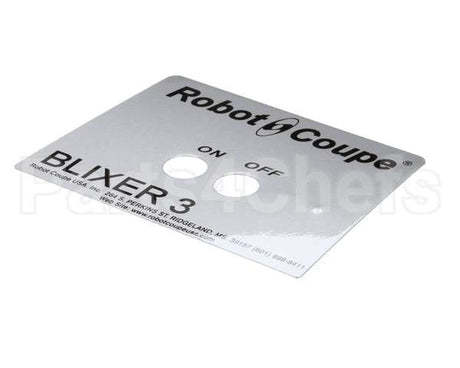 BX3012 Robot Coupe Data Plate (Bx3)