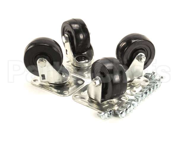 C-4X4 Glastender Caster, Swivel, Plate, 3-3/4"H, Set Of 4