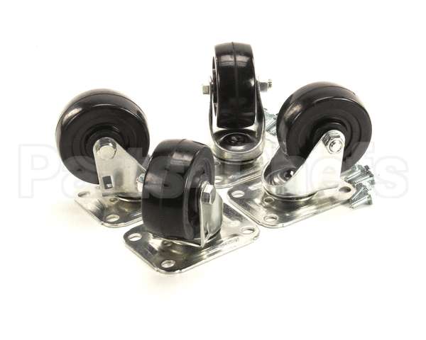 C-4X4 Glastender Caster, Swivel, Plate, 3-3/4"H, Set Of 4