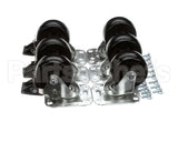 C-6X4 Glastender Caster, 3-3/4" H, Set Of Six
