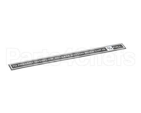 CA-1027 Wilbur Curtis Label, Prevent Overflow