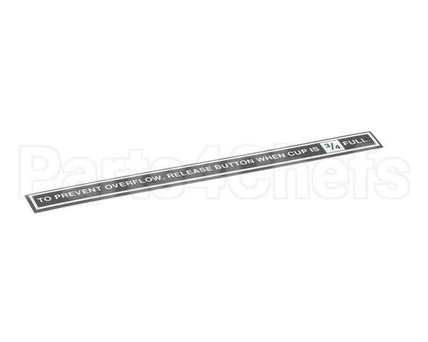 CA-1027 Wilbur Curtis Label, Prevent Overflow