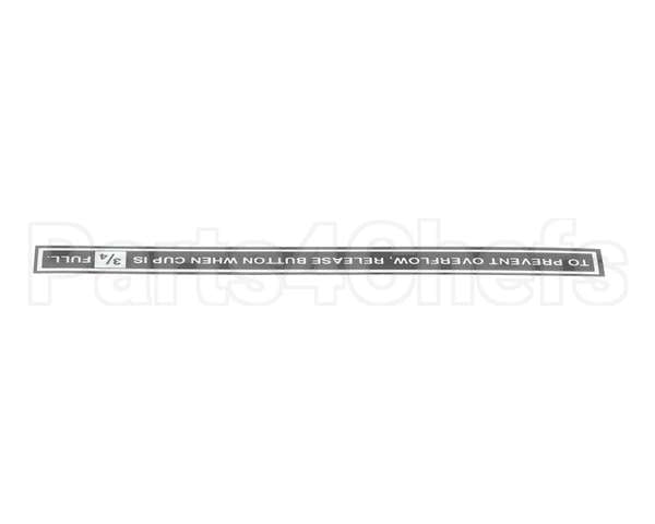 CA-1027 Wilbur Curtis Label, Prevent Overflow