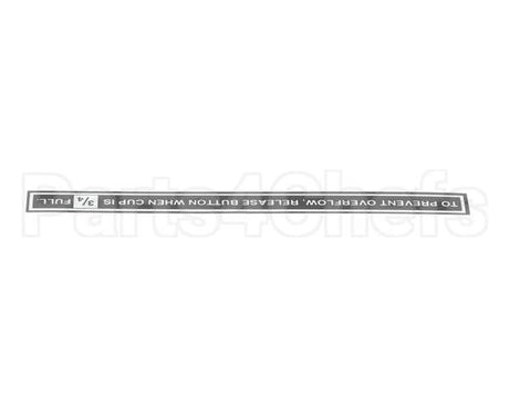 CA-1027 Wilbur Curtis Label, Prevent Overflow
