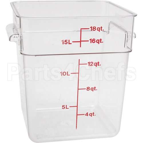CAM18SFSCW135 Compatible Cambro Container Sq Clear 18Qt