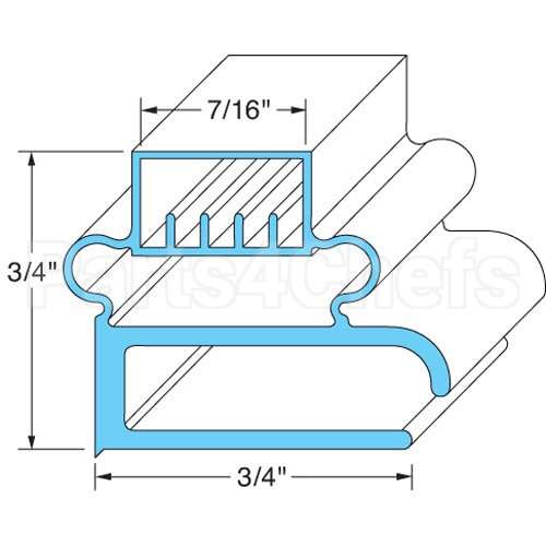 DEL1702144 Compatible Midwest Appliance Parts Door Gasket 24-13/16" X 27-1/4"