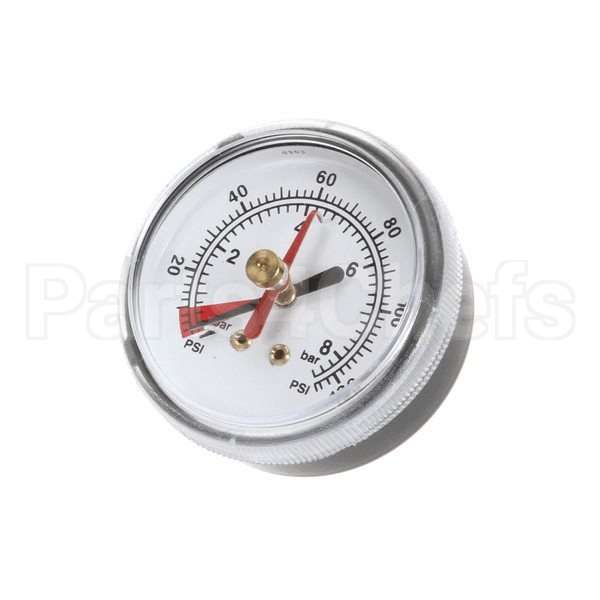 EV306818 Compatible Everpure Back Mnt Brass Gauge 0-125 Psi