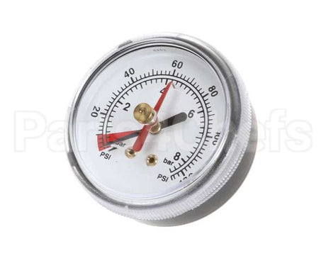 EV306818 Everpure Back Mnt Brass Gauge 0-125 Psi