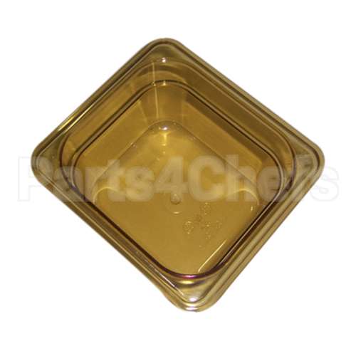 FG205P00AMBR Compatible Rubbermaid Amber Pan - 1/6 Size, 4" Deep