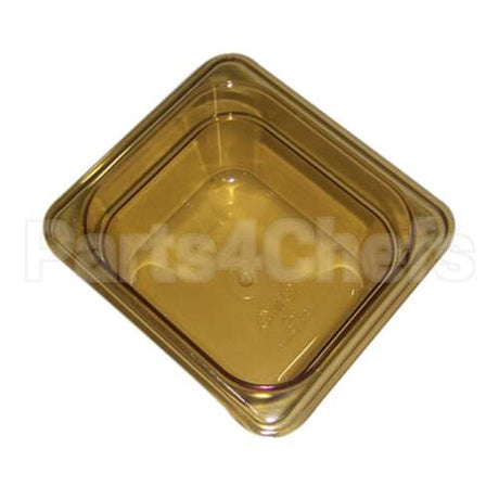 FG205P00AMBR Compatible Rubbermaid Amber Pan - 1/6 Size, 4" Deep