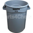 FG263200GRAY Compatible Rubbermaid Trash Can-32Gal Rnd Gray