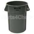 FG264360GRAY Compatible Rubbermaid 44Gal Rnd Brute Trashcan No Lid Included