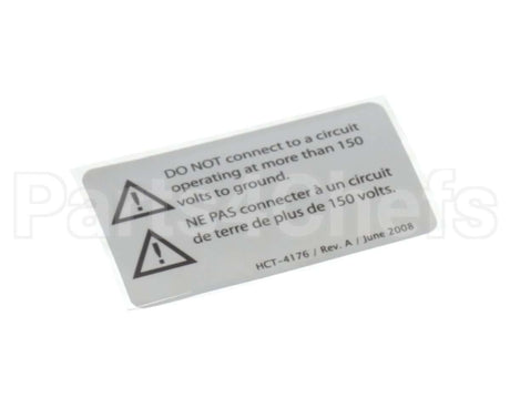 HCT-4176 Turbochef Label, Hhc 2020, Do Not Connect To Circu