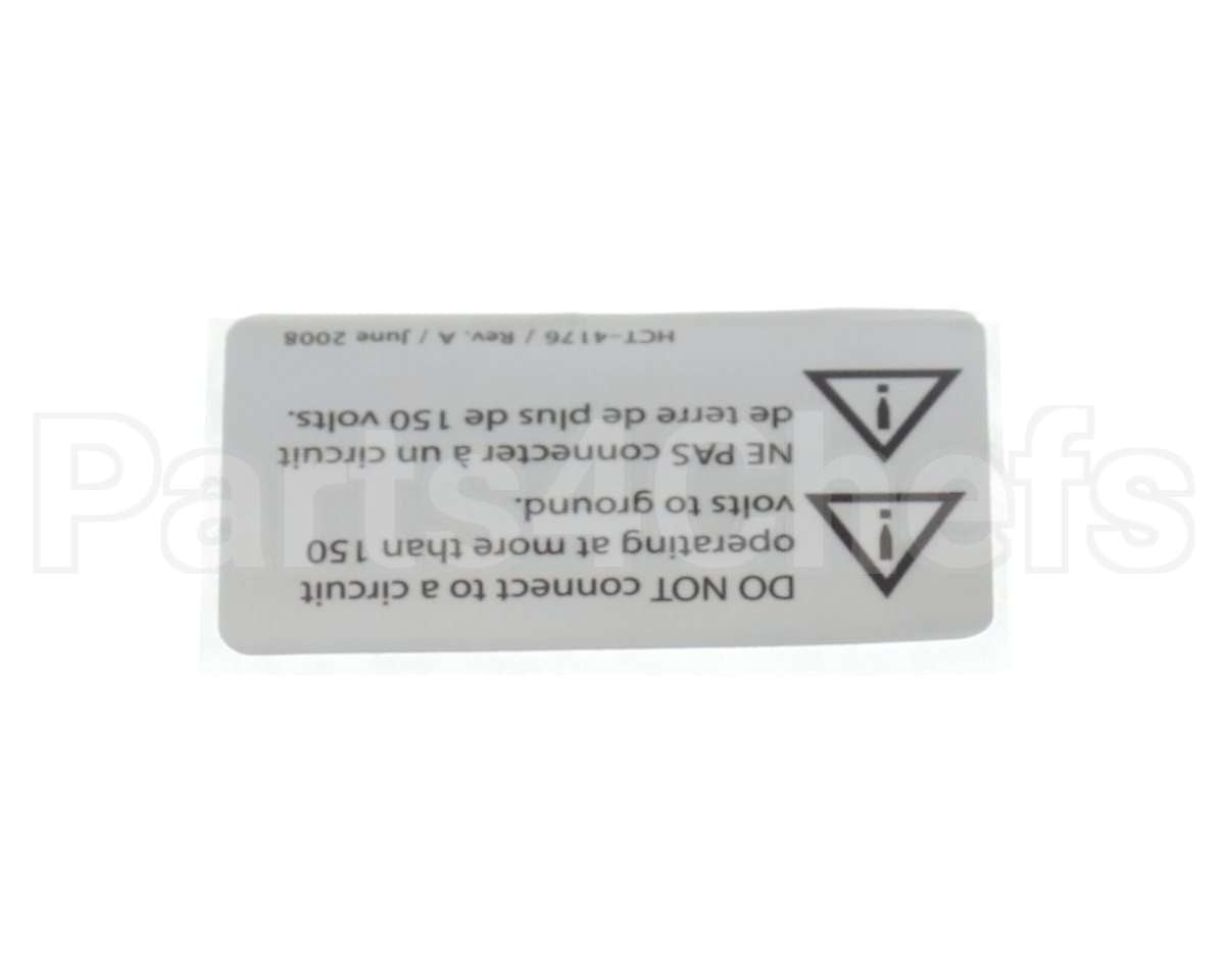 HCT-4176 Turbochef Label, Hhc 2020, Do Not Connect To Circu