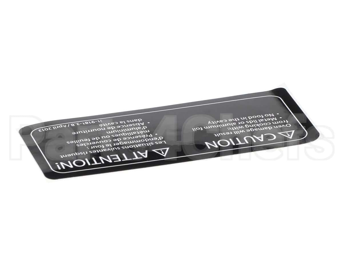 I1-9181-3 Turbochef Label, Caution, Empty Cavity,
