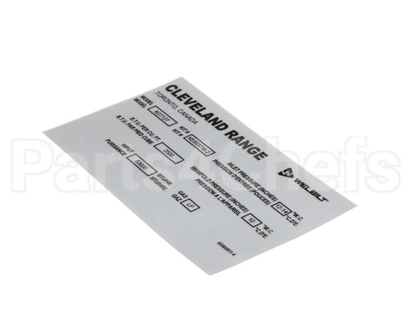 KE603911-4 Cleveland Label;Convert Nat. To Lp