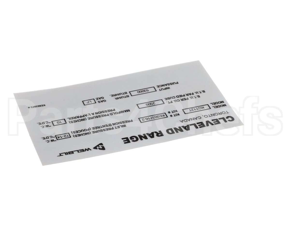 KE603911-4 Cleveland Label;Convert Nat. To Lp