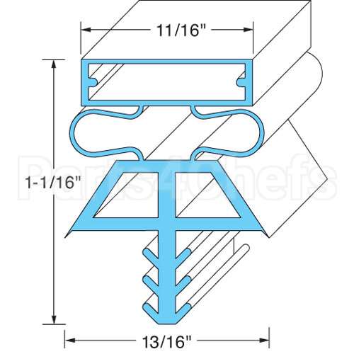 KLP22515-1075 Compatible Kolpak Door Gasket - Lh, 32-3/8" X 77-1/2"