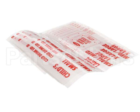 LBL900 Vollrath 10 Ea Lidsaver Size Labels