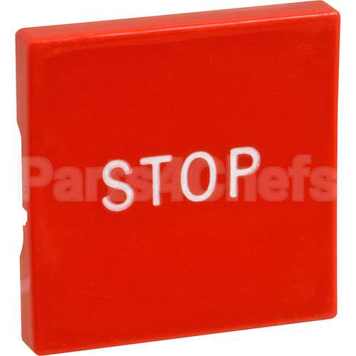 OLI5708-6116 Compatible Oliver Products Button, Red/Sq W/ Stop Marking