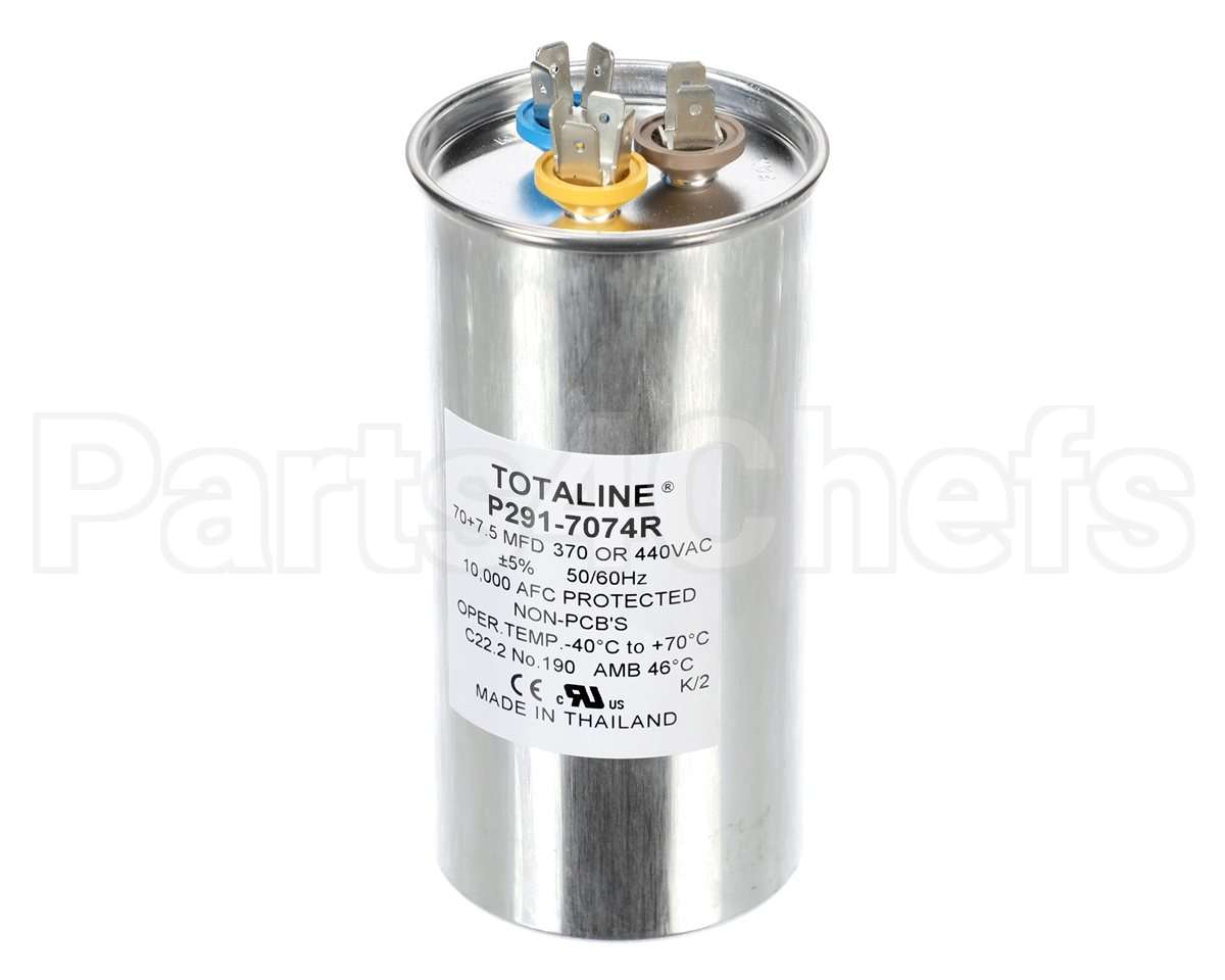 P291-7074R Bryant Payne Run Cap Rnd 440V 70/7.5 Mfd
