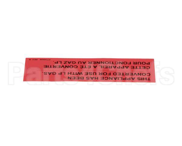 PP10426 Pitco Label,Gas Notice Cvrsn Lp