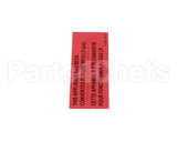 PP10426 Pitco Label,Gas Notice Cvrsn Lp