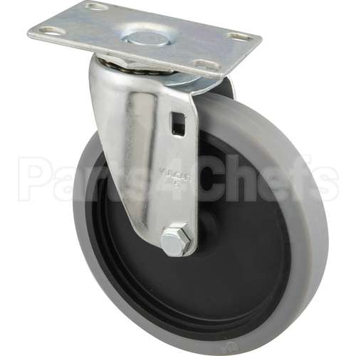 RBMD4501L2 Compatible Rubbermaid Caster, Plate(5"Od, Swvl, Gray)
