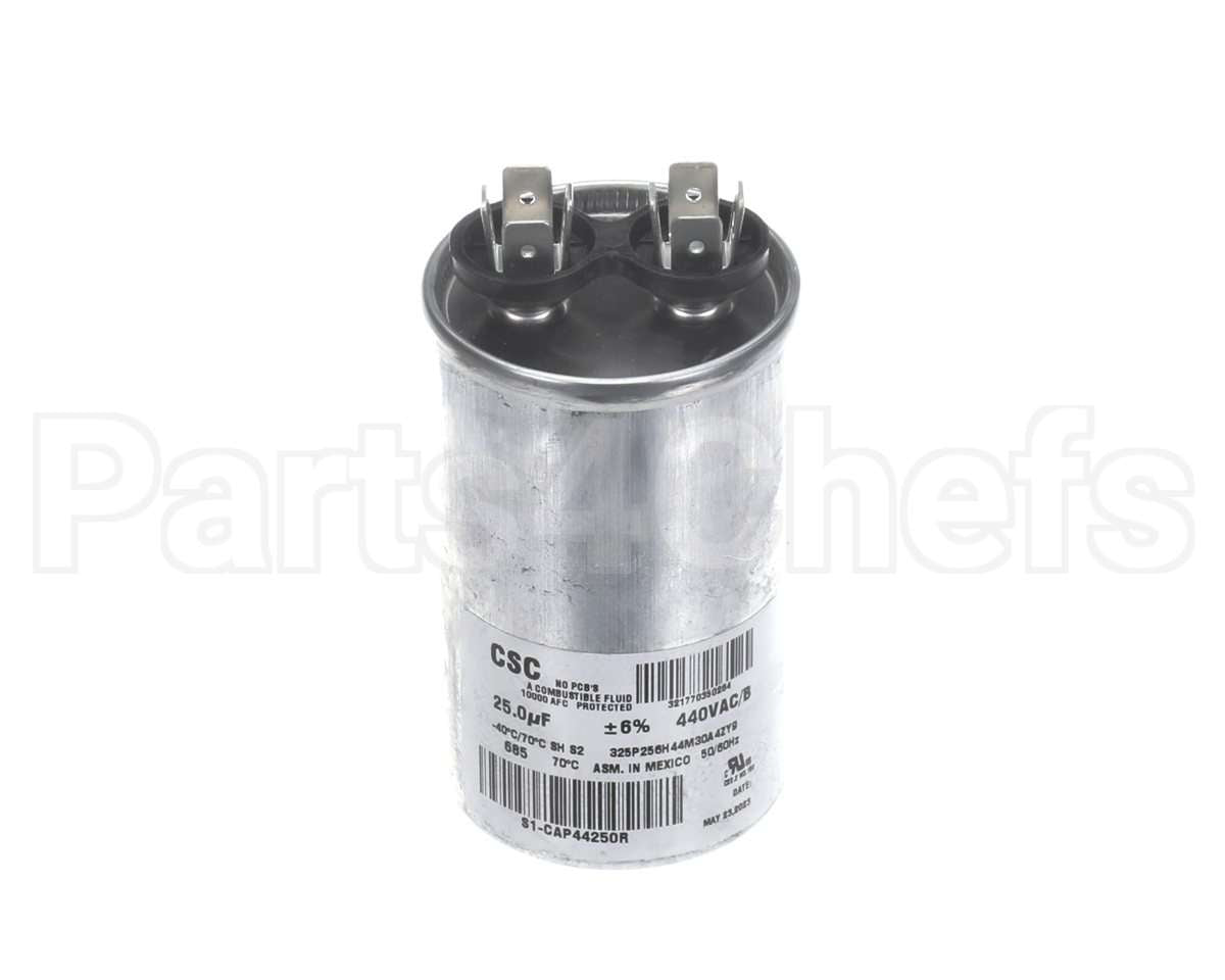 S1-CAP44250R York Capacitor,Run Single,25Mfd,440V,Round