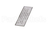 U1333A Bakers Pride Label; Warning [Pizza Oven/Cor