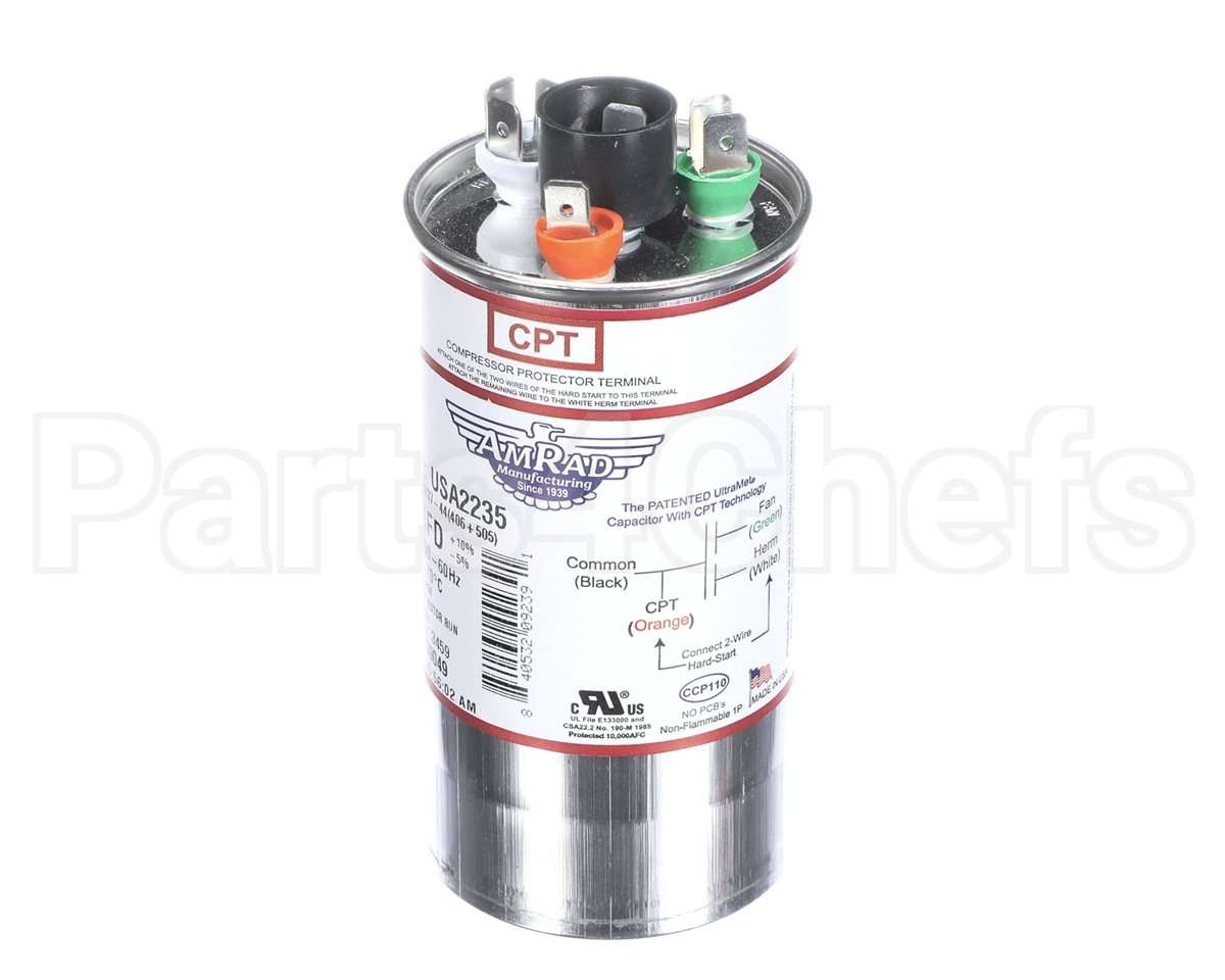 USA2235 Trane Capacitor; 40/5Mfd 370/440V Rnd Usa Made