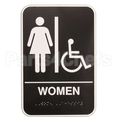VOL5630 Compatible Vollrath Sign Women 6X9 Braile