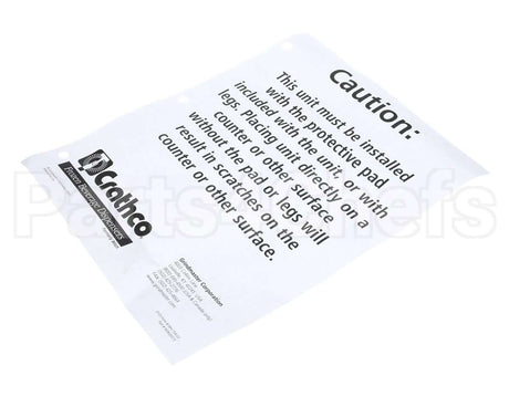 W0600073 Grindmaster Cecilware Sheet, Caution Rubber Mat