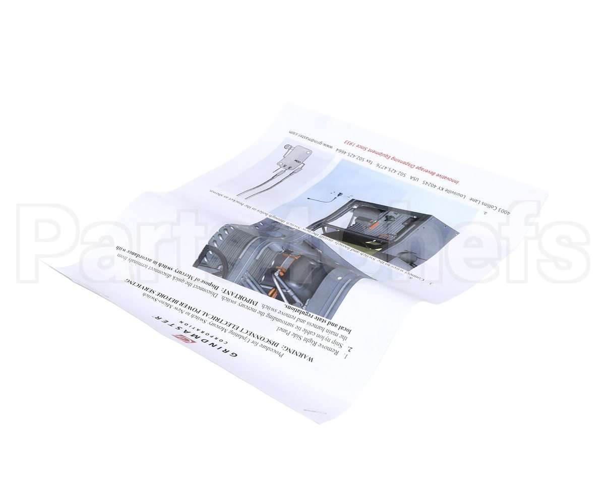 W0600339 Grindmaster Cecilware Instruction Sheet,Merc Sw Rpl