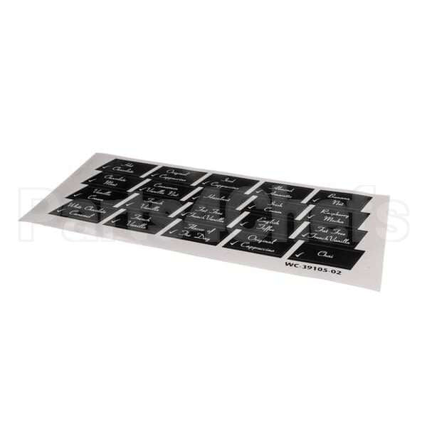 WC-39105-02 Compatible Curtis Label, Flavor Low Tack Door Ge