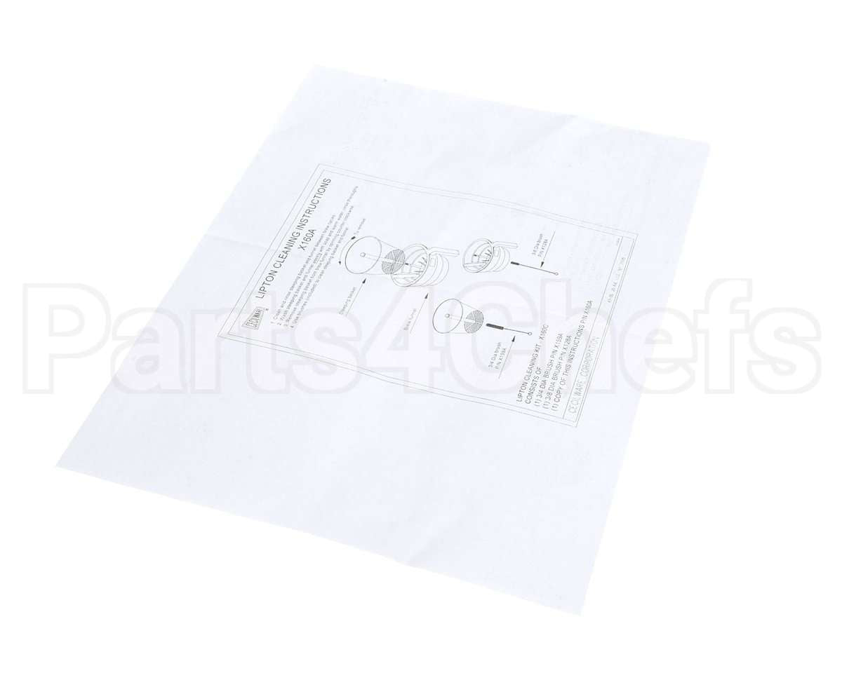 X160AL Grindmaster Cecilware Instruction Sheet Cleaning Kit